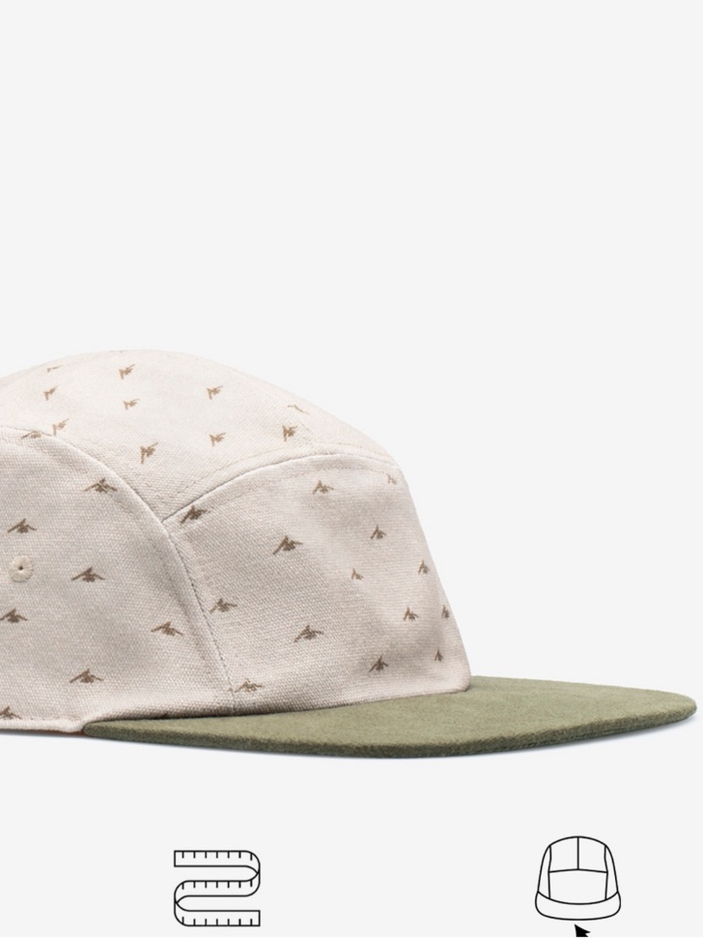 NWOT Hemp Recycled Polyester Mountain Topography Olive Tan Sturdy 5 panel cap